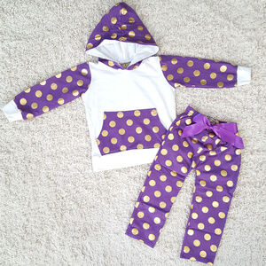 Toddler Girl Purple and Gold Girls Jogging Suit